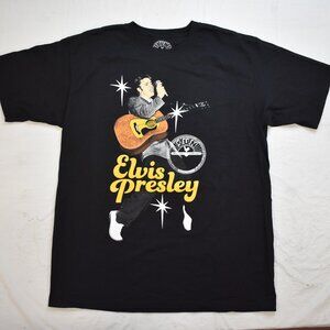 Sun Records Mens Elvis Presley Black Shirt New